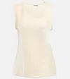 Jil Sander Velvet Tank Top In Off White