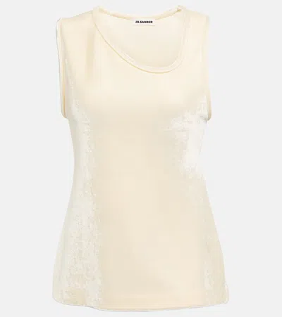 Jil Sander Velvet Tank Top In Off White