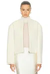 Jil Sander Velvet Zip Up Jacket In Neutral