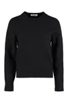 Jil Sander Crew-neck Merino Wool Sweater In Black