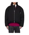 Jil Sander Vertical Collar Zipper Down Jacket In Black
