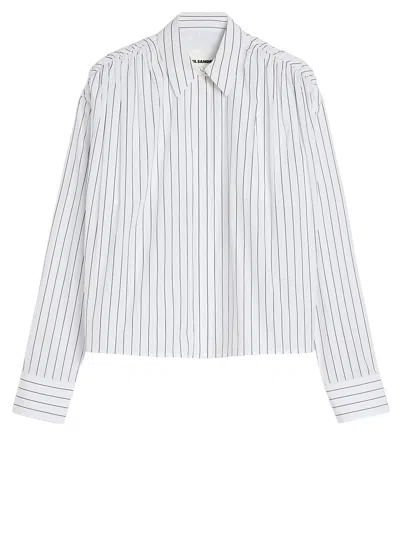 Jil Sander Vertical Striped Cotton Shirt In Multi
