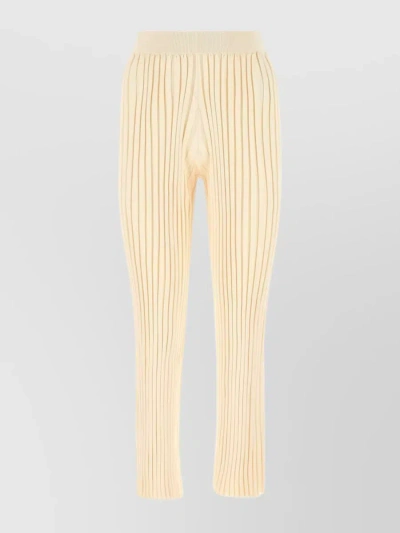 JIL SANDER VERTICAL STRIPES RIBBED VISCOSE PANT