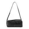 Jil Sander Diagonal-zip Leather Shoulder Bag In Black