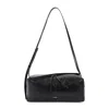 Jil Sander Diagonal-zip Leather Shoulder Bag In Black