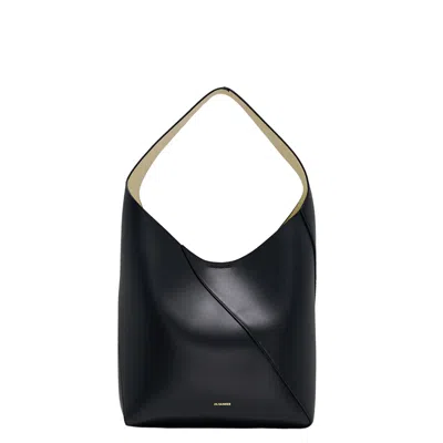 Jil Sander Vertigo Hobo Medium Smoothed Plain In Black