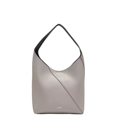 Jil Sander Vertigo Hobo Medium Smoothed Plain In Gray