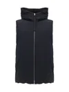 Jil Sander Hooded Padded Quilted Sleeveless Vest In Black