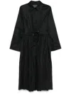Jil Sander Vestido Cinturon Falda Plisada Negro