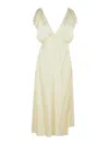 Jil Sander Ivory Viscose Blend Dress Women In White