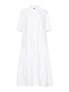 Jil Sander Drop-waist Cotton Shirtdress In Beige
