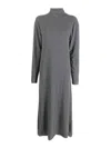 Jil Sander Cashmere Turtleneck Midi Dress In Gris