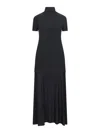 Jil Sander High-neck Viscose Midi Dress In Black