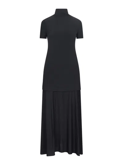 JIL SANDER DRAPED MIDI DRESS