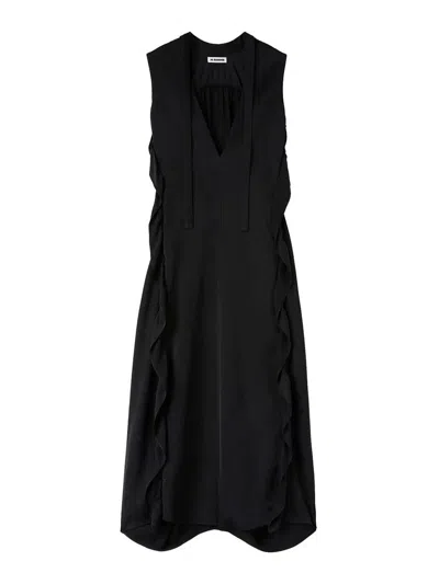 Jil Sander Midi Dress In Black