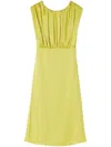 Jil Sander Vestido Midi Fruncido