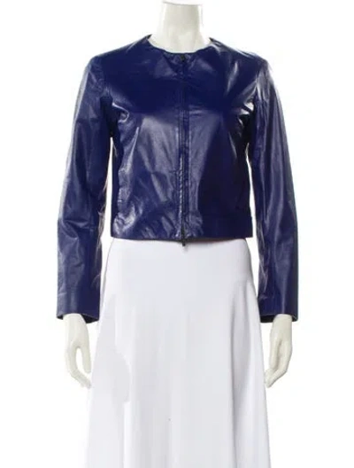 Pre-owned Jil Sander Vintage 2000's Biker Jacket In Blue