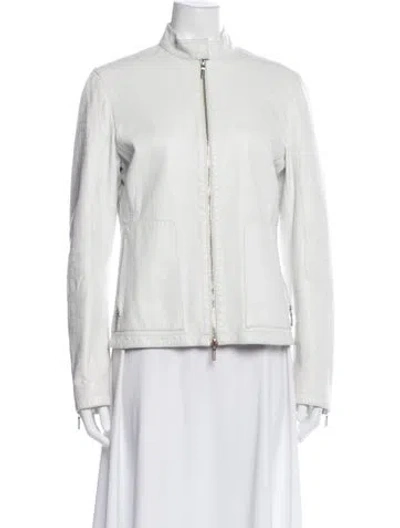 Pre-owned Jil Sander Vintage 2000's Biker Jacket In White