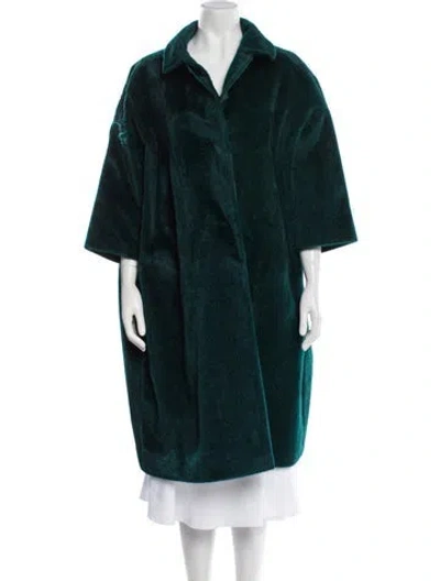 Pre-owned Jil Sander Vintage 2011 Faux Fur Coat In Green