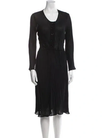 Pre-owned Jil Sander Vintage Midi Length Dress In Black