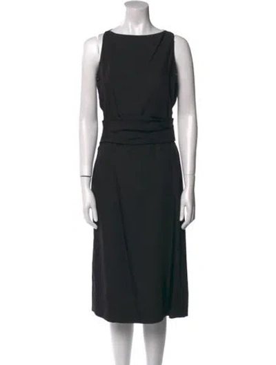 Pre-owned Jil Sander Vintage Midi Length Dress In Black