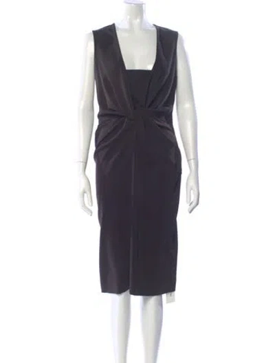 Pre-owned Jil Sander Vintage Midi Length Dress In Black