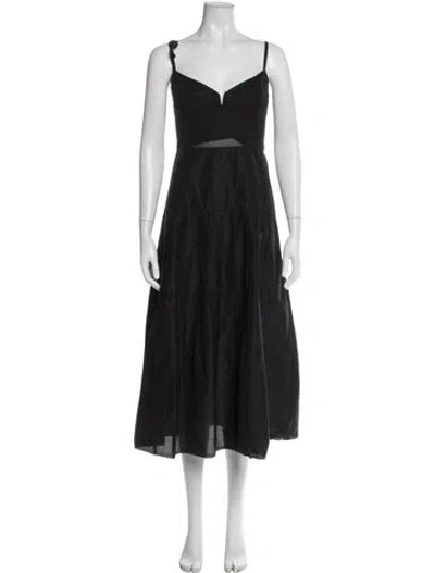 Pre-owned Jil Sander Vintage Midi Length Dress In Black