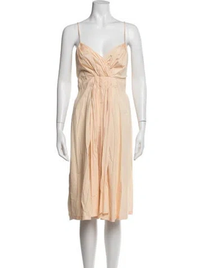 Pre-owned Jil Sander Vintage Midi Length Dress In Neutrals