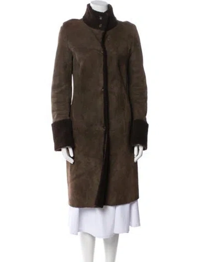 Pre-owned Jil Sander Vintage Shearling Fur Coat In Brown