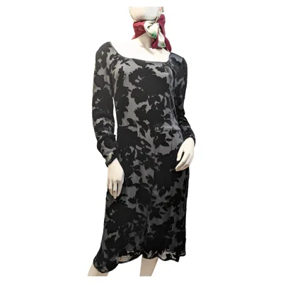 Pre-owned Jil Sander Vintage Velvet Effect Dress In Black