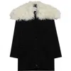 Jil Sander Virgin Merino Wool Blend Cardigan With Detachable Faux Fur Collar