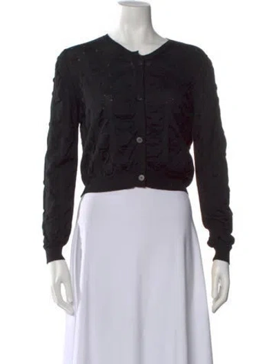 Pre-owned Jil Sander Virgin Wool Animal Print Sweater In Black