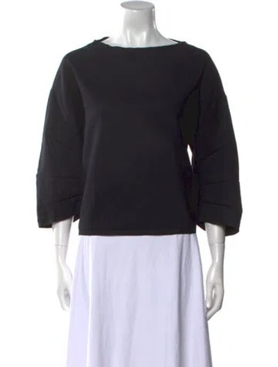 Pre-owned Jil Sander Virgin Wool Bateau Neckline Sweatshirt In Black