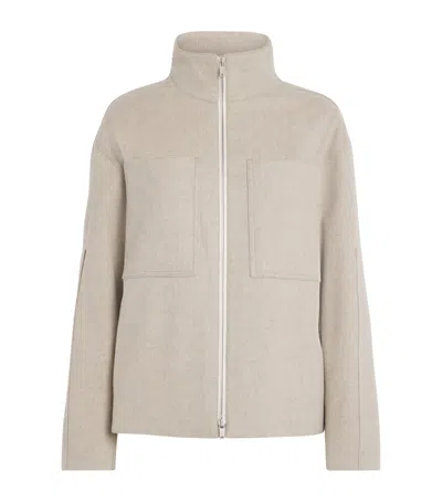 Jil Sander Virgin Wool Blouson Jacket In White
