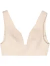Jil Sander Virgin-wool Brallete Top In 中性色