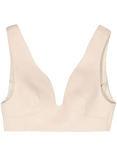 Jil Sander Virgin-wool Brallete Top In 中性色