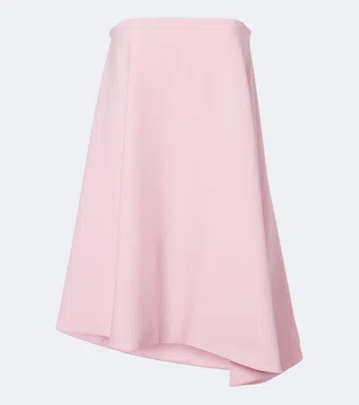 Jil Sander Virgin Wool Bustier Minidress In Pink