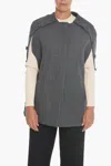Jil Sander Virgin Wool Cape With Button Detailing In Grey
