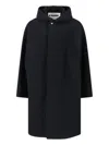 Jil Sander Relaxed Hooded Jacket Side Pockets In Black