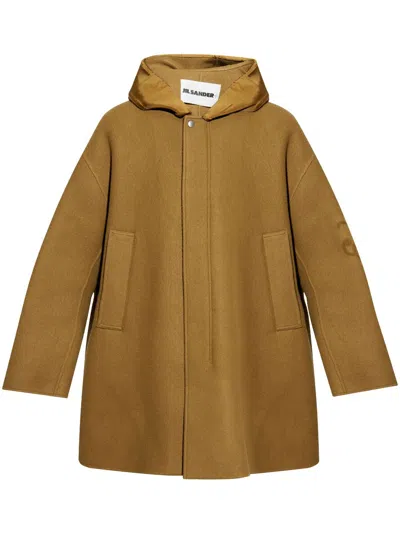 Jil Sander Virgin Wool Coat In Brown