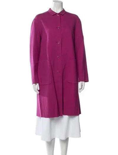 Pre-owned Jil Sander Virgin Wool Coat In Purple