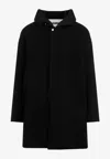 Jil Sander Black Virgin Wool Parka In Black