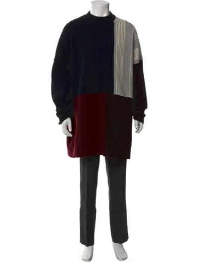 Pre-owned Jil Sander Virgin Wool Colorblock Pattern Pullover In Black