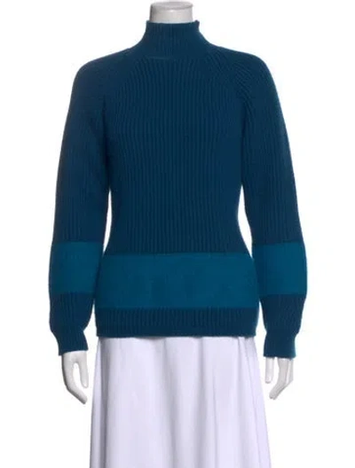 Pre-owned Jil Sander Virgin Wool Colorblock Pattern Sweater In Blue