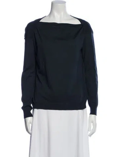 Pre-owned Jil Sander Virgin Wool Cowl Neck Sweater In Blue