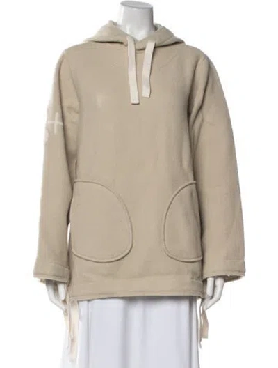 Pre-owned Jil Sander Virgin Wool Crew Neck Hoodie In Neutrals