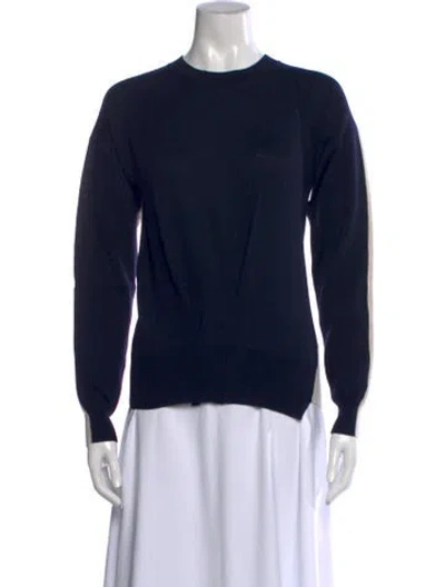 Pre-owned Jil Sander Virgin Wool Crew Neck Sweater In Blue