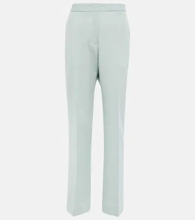 Jil Sander Virgin Wool Cropped Pants In Chinablue