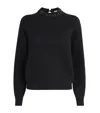 Jil Sander Virgin Wool Embellished Sweater In Black