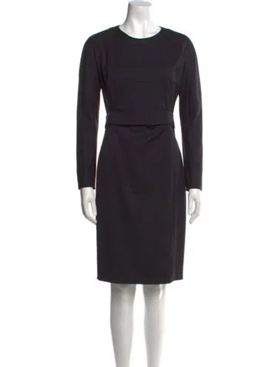 Pre-owned Jil Sander Virgin Wool Knee-length Dress In Black